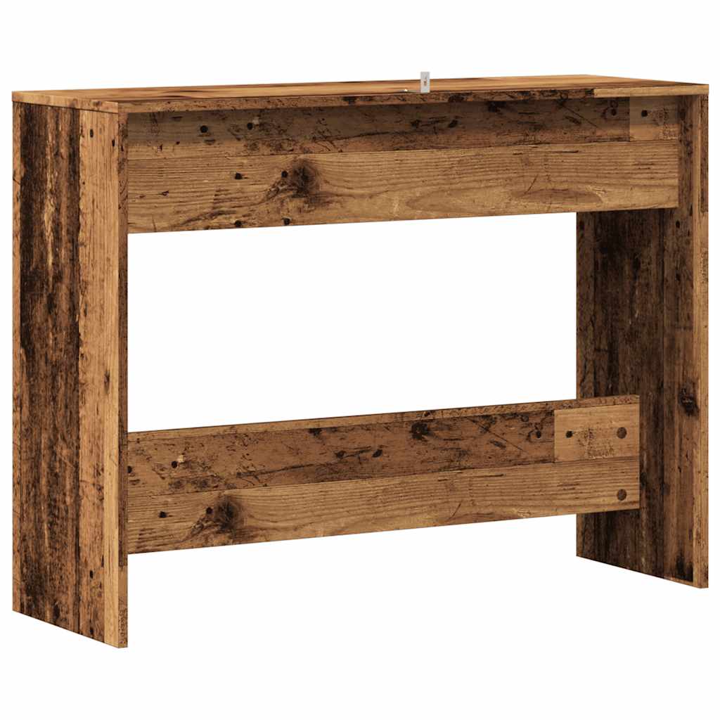 Wandtafel 100x35x76,5 cm bewerkt hout oud houtkleurig is nu te koop bij PeponiXL, paradijselijk wonen!