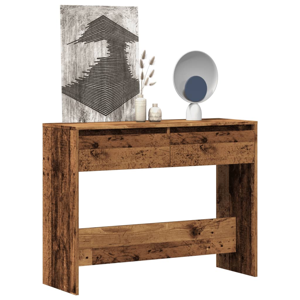 Wandtafel 100x35x76,5 cm bewerkt hout oud houtkleurig is nu te koop bij PeponiXL, paradijselijk wonen!