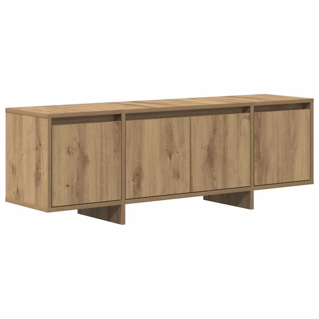 Tv-meubel 120x30x40,5 cm bewerkt hout artisanaal eikenkleurig is nu te koop bij PeponiXL, paradijselijk wonen!