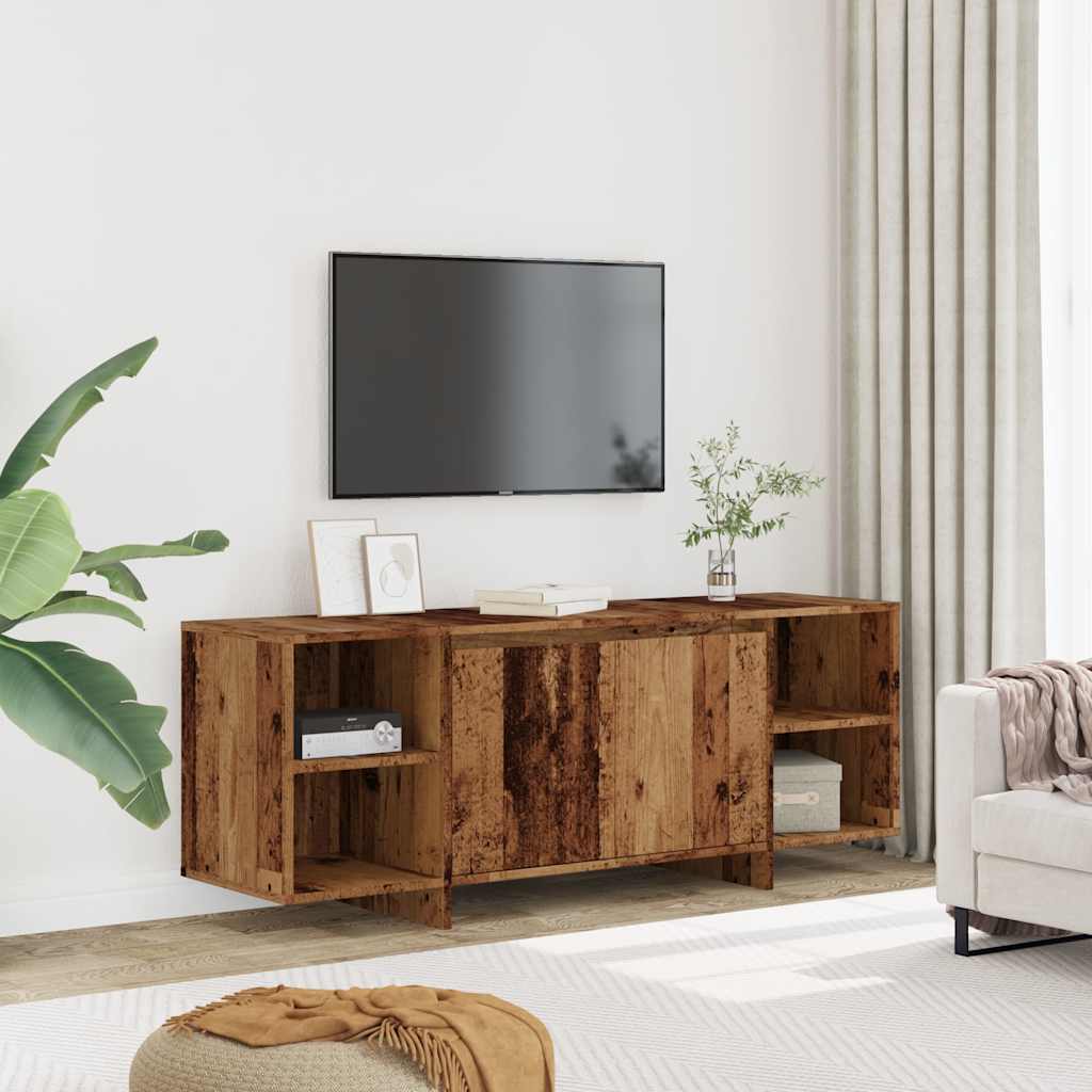 Tv-meubel 130x35x50 cm bewerkt hout oud houtkleurig is nu te koop bij PeponiXL, paradijselijk wonen!