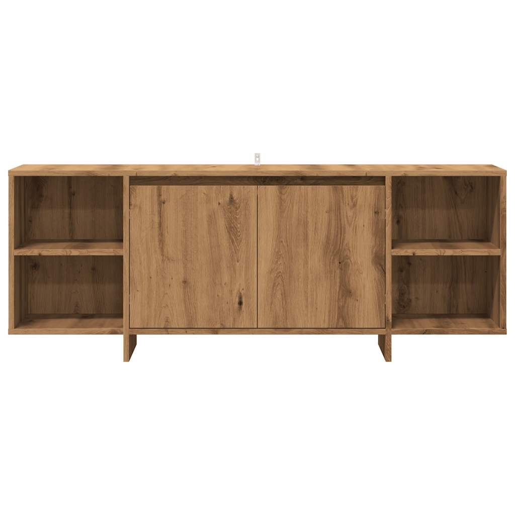 Tv-meubel 130x35x50 cm bewerkt hout artisanaal eikenkleur is nu te koop bij PeponiXL, paradijselijk wonen!
