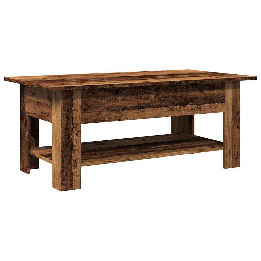 Salontafel 102x55x42 cm bewerkt hout oud houtkleurig is nu te koop bij PeponiXL, paradijselijk wonen!