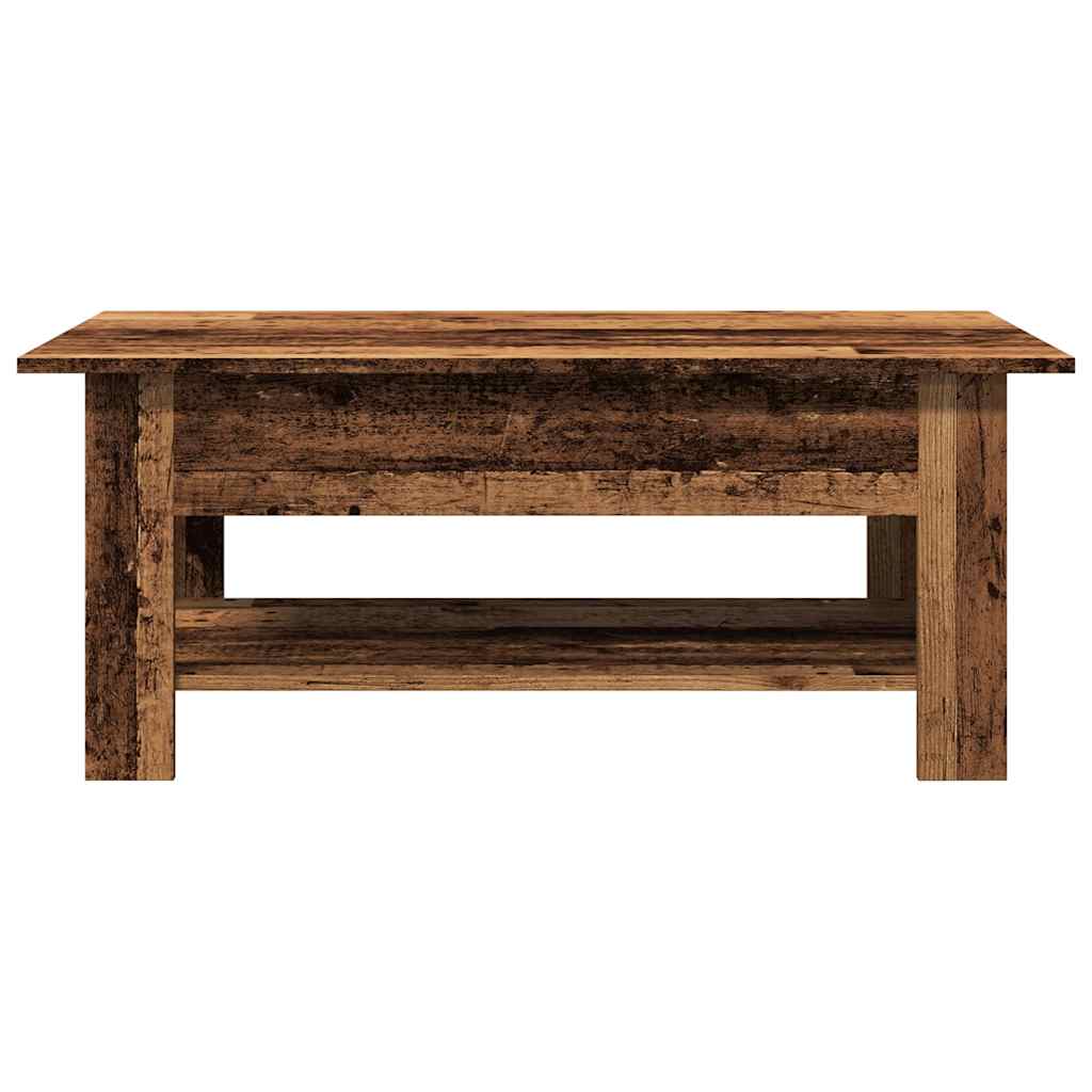 Salontafel 102x55x42 cm bewerkt hout oud houtkleurig is nu te koop bij PeponiXL, paradijselijk wonen!