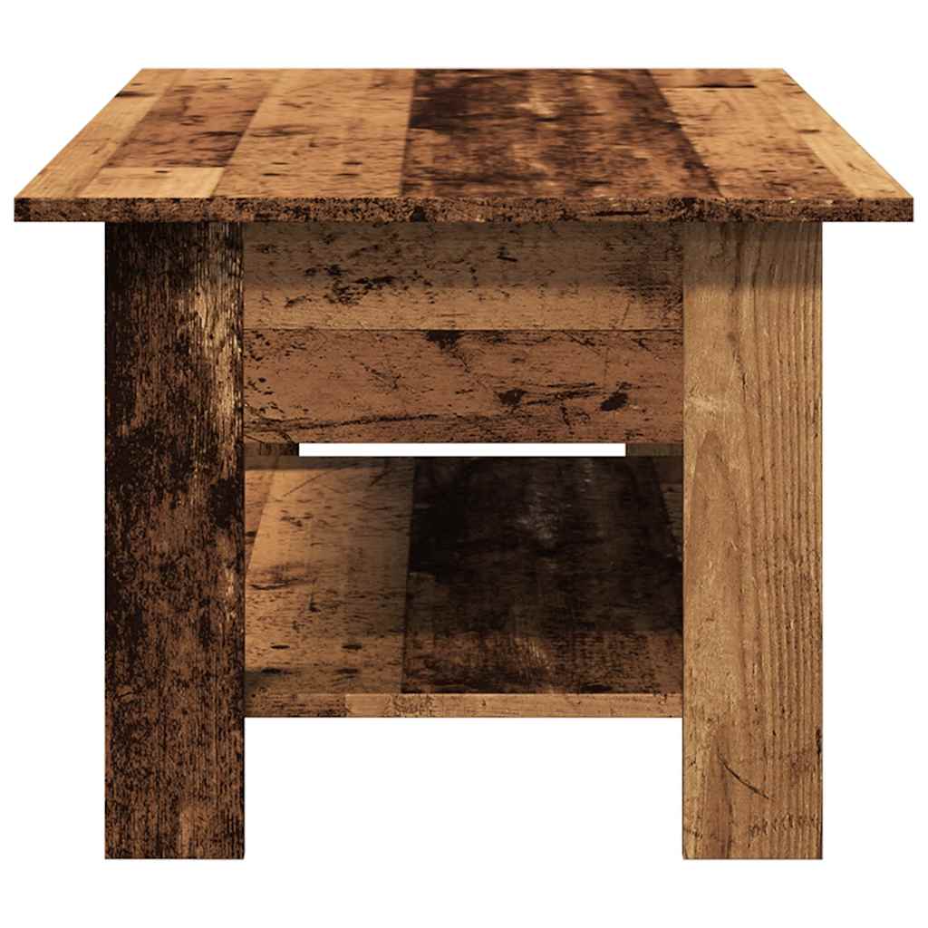Salontafel 102x55x42 cm bewerkt hout oud houtkleurig is nu te koop bij PeponiXL, paradijselijk wonen!