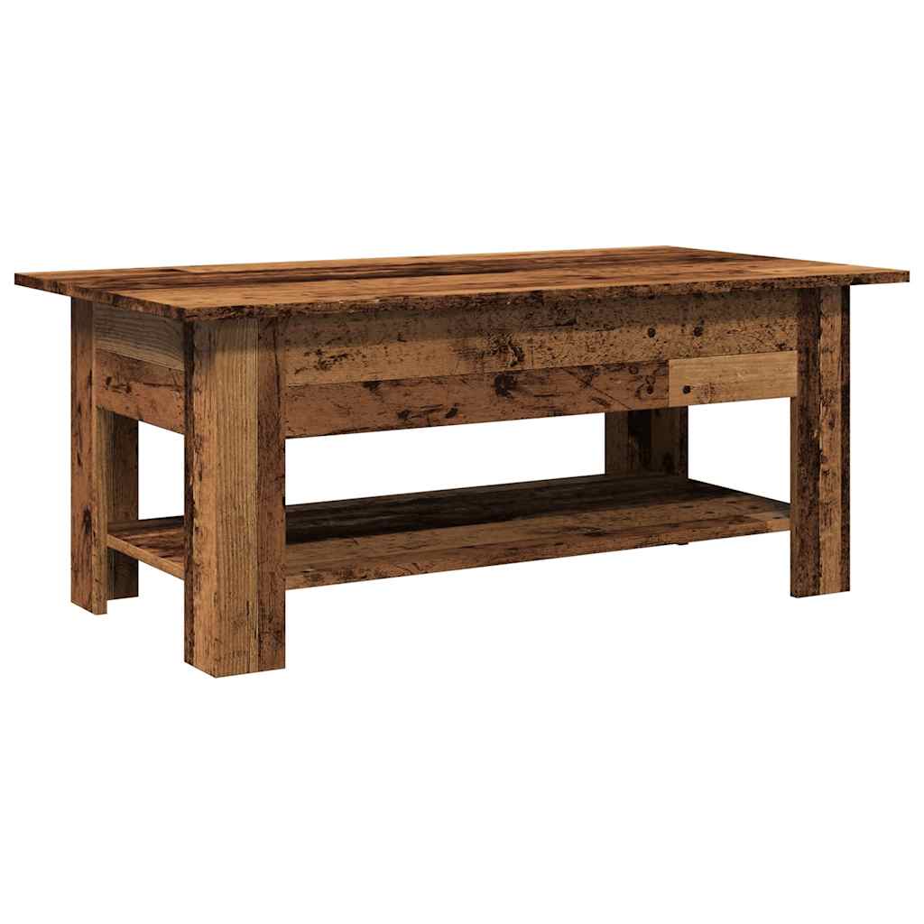 Salontafel 102x55x42 cm bewerkt hout oud houtkleurig is nu te koop bij PeponiXL, paradijselijk wonen!