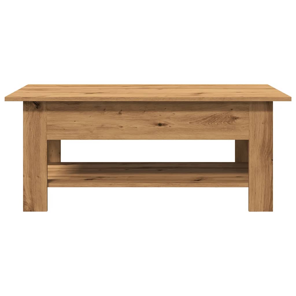 Salontafel 102x55x42 cm bewerkt hout artisanaal eikenkleur is nu te koop bij PeponiXL, paradijselijk wonen!