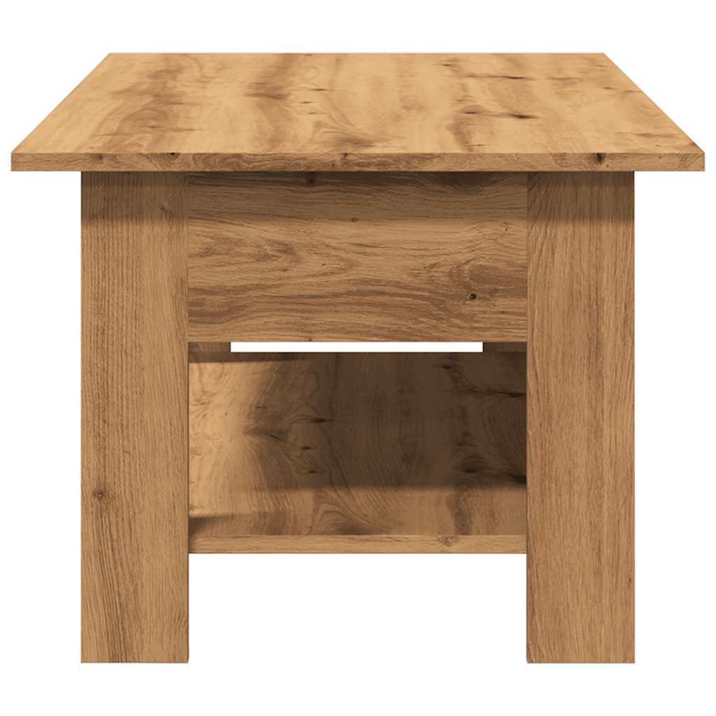 Salontafel 102x55x42 cm bewerkt hout artisanaal eikenkleur is nu te koop bij PeponiXL, paradijselijk wonen!