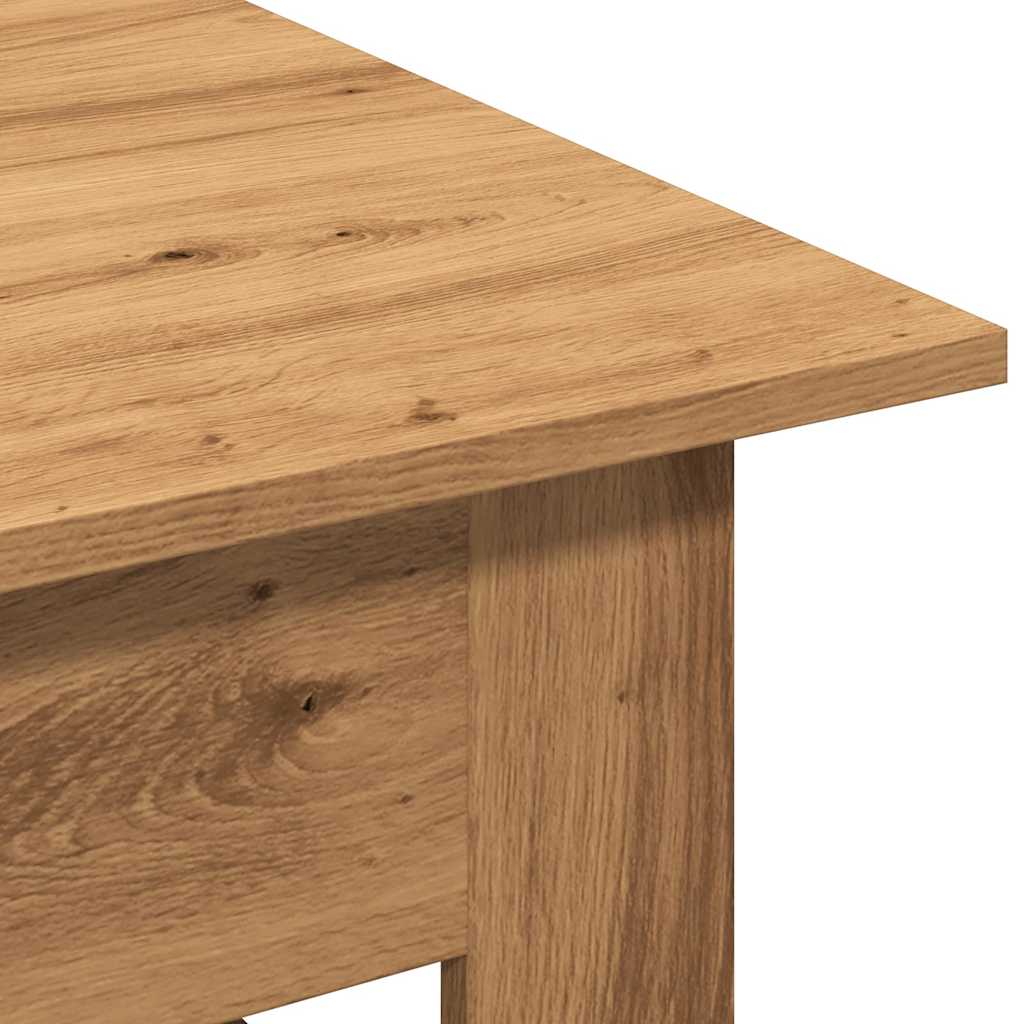 Salontafel 102x55x42 cm bewerkt hout artisanaal eikenkleur is nu te koop bij PeponiXL, paradijselijk wonen!