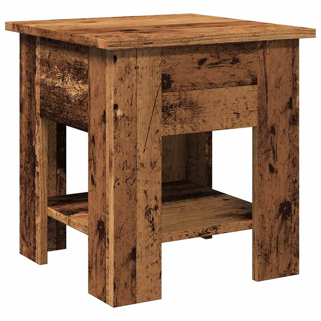 Salontafel 40x40x42 cm bewerkt hout oud houtkleurig is nu te koop bij PeponiXL, paradijselijk wonen!