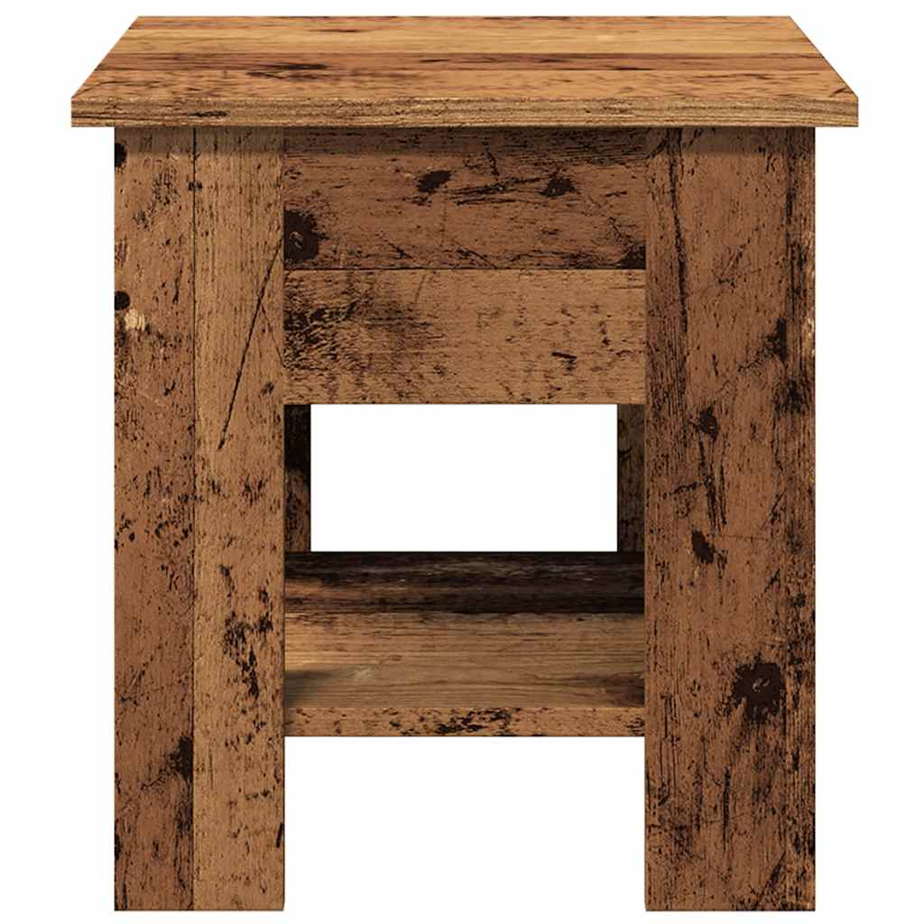 Salontafel 40x40x42 cm bewerkt hout oud houtkleurig is nu te koop bij PeponiXL, paradijselijk wonen!