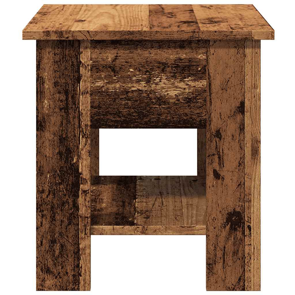 Salontafel 40x40x42 cm bewerkt hout oud houtkleurig is nu te koop bij PeponiXL, paradijselijk wonen!
