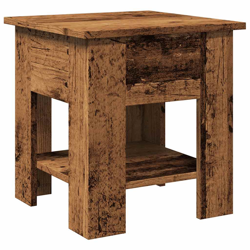 Salontafel 40x40x42 cm bewerkt hout oud houtkleurig is nu te koop bij PeponiXL, paradijselijk wonen!