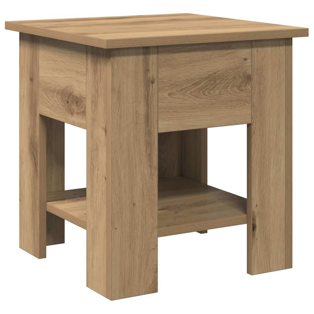 Salontafel 40x40x42 cm bewerkt hout artisanaal eikenkleur is nu te koop bij PeponiXL, paradijselijk wonen!