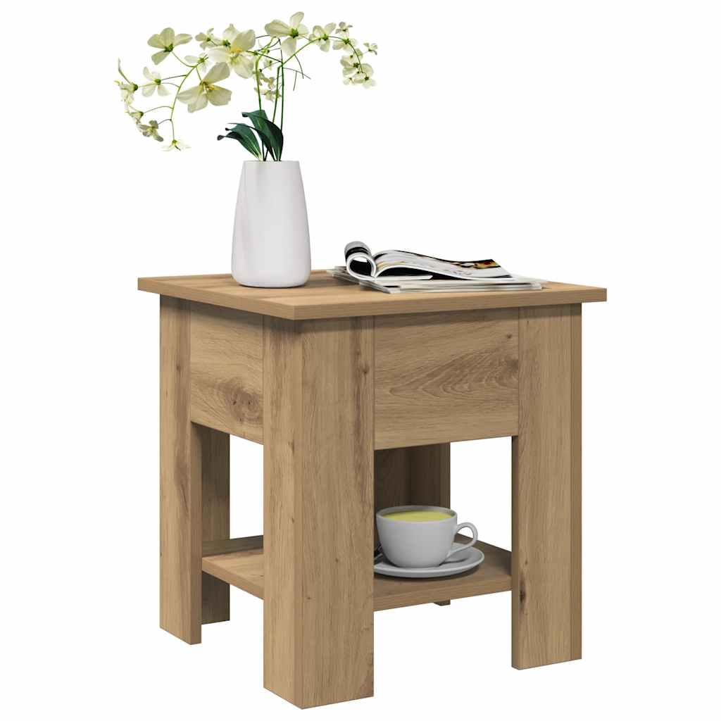Salontafel 40x40x42 cm bewerkt hout artisanaal eikenkleur is nu te koop bij PeponiXL, paradijselijk wonen!