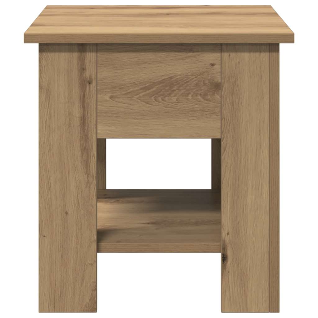 Salontafel 40x40x42 cm bewerkt hout artisanaal eikenkleur is nu te koop bij PeponiXL, paradijselijk wonen!