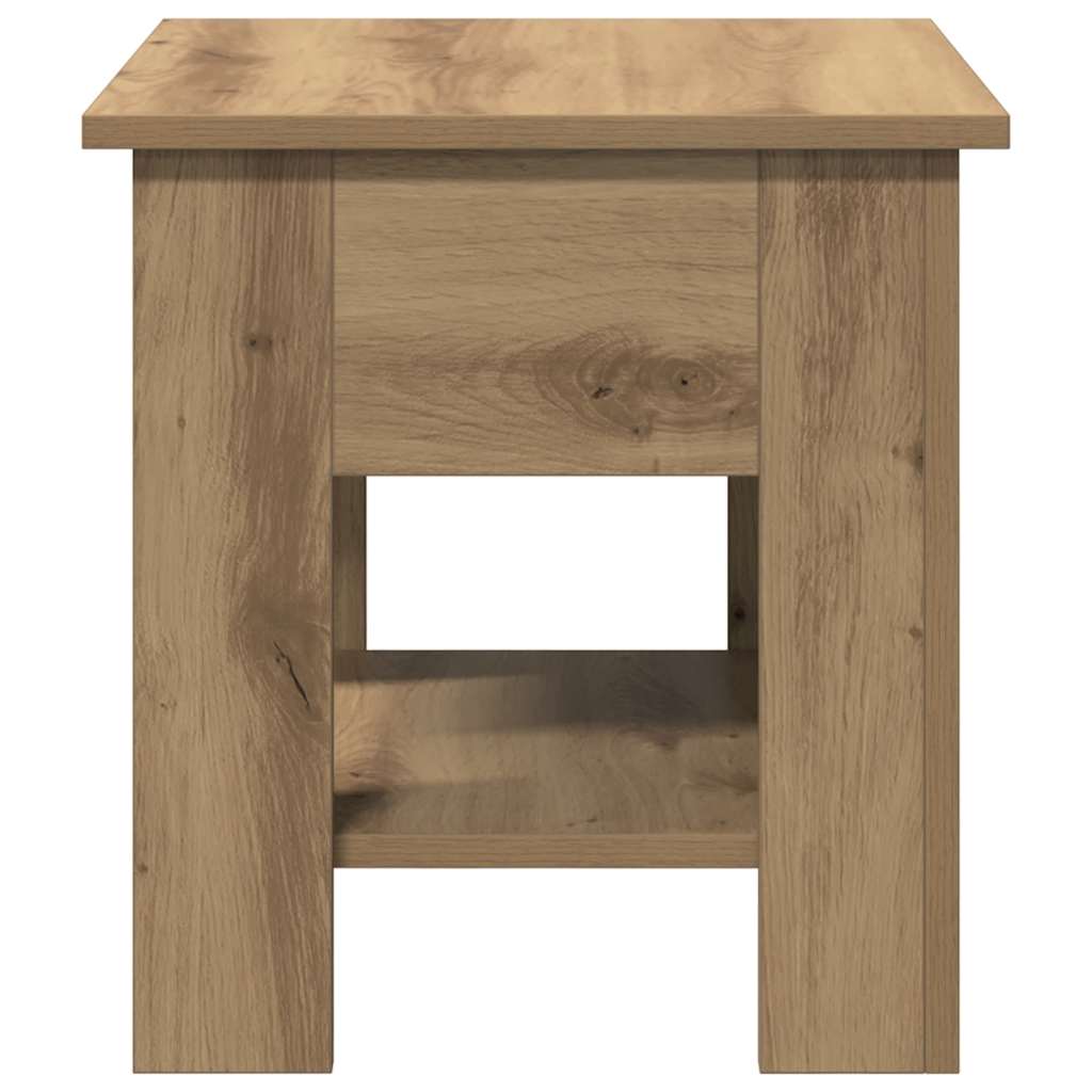 Salontafel 40x40x42 cm bewerkt hout artisanaal eikenkleur is nu te koop bij PeponiXL, paradijselijk wonen!