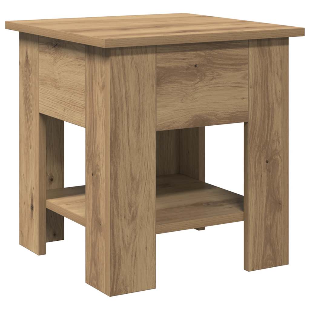 Salontafel 40x40x42 cm bewerkt hout artisanaal eikenkleur is nu te koop bij PeponiXL, paradijselijk wonen!