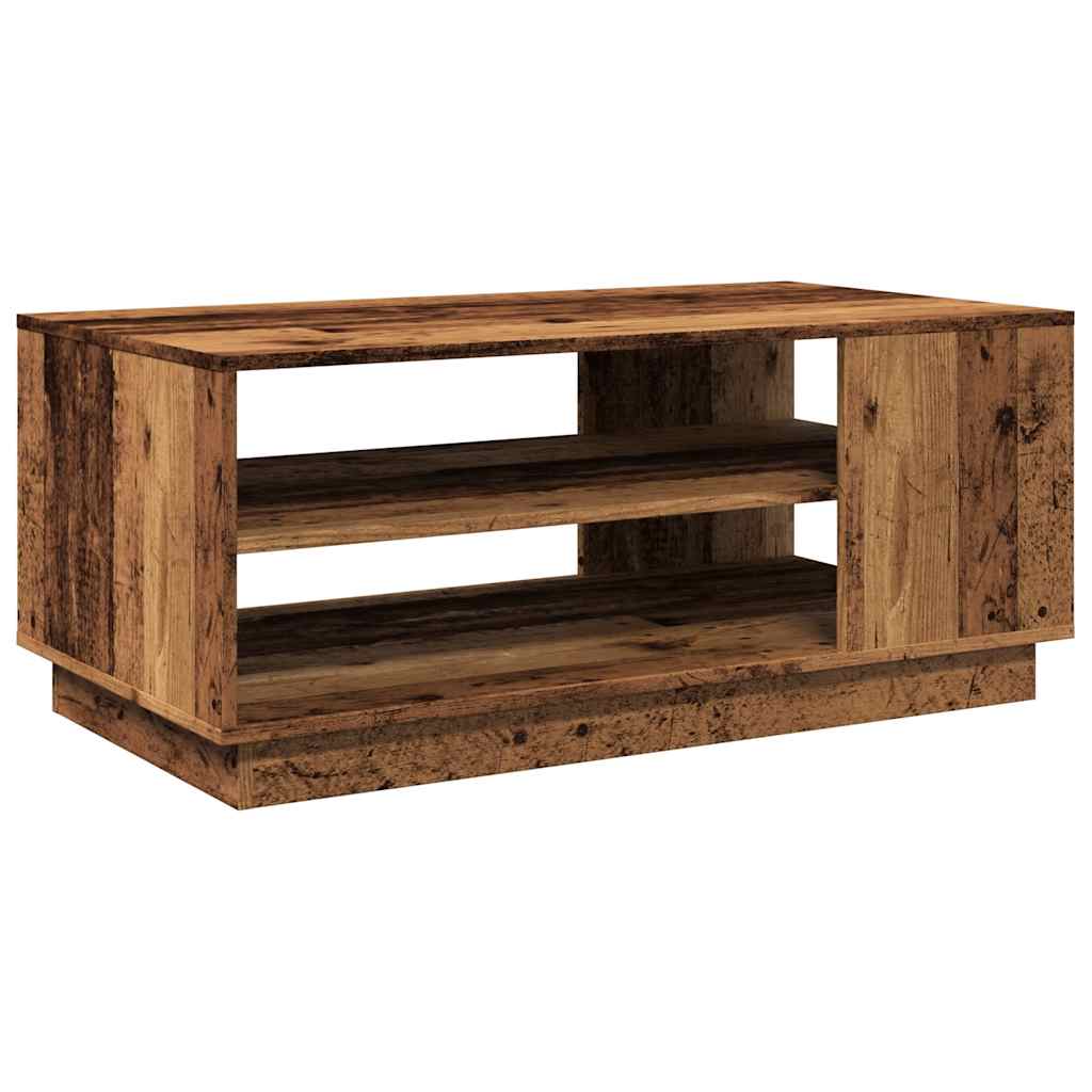 Salontafel 102x55x43 cm bewerkt hout oud houtkleurig is nu te koop bij PeponiXL, paradijselijk wonen!