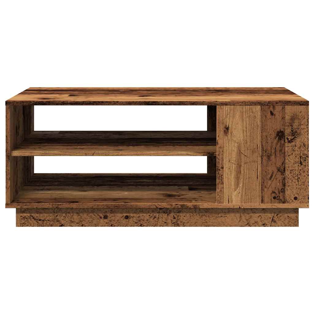 Salontafel 102x55x43 cm bewerkt hout oud houtkleurig is nu te koop bij PeponiXL, paradijselijk wonen!