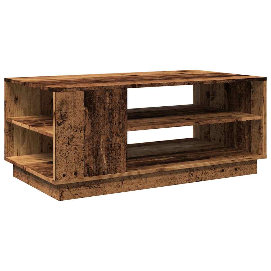 Salontafel 102x55x43 cm bewerkt hout oud houtkleurig is nu te koop bij PeponiXL, paradijselijk wonen!
