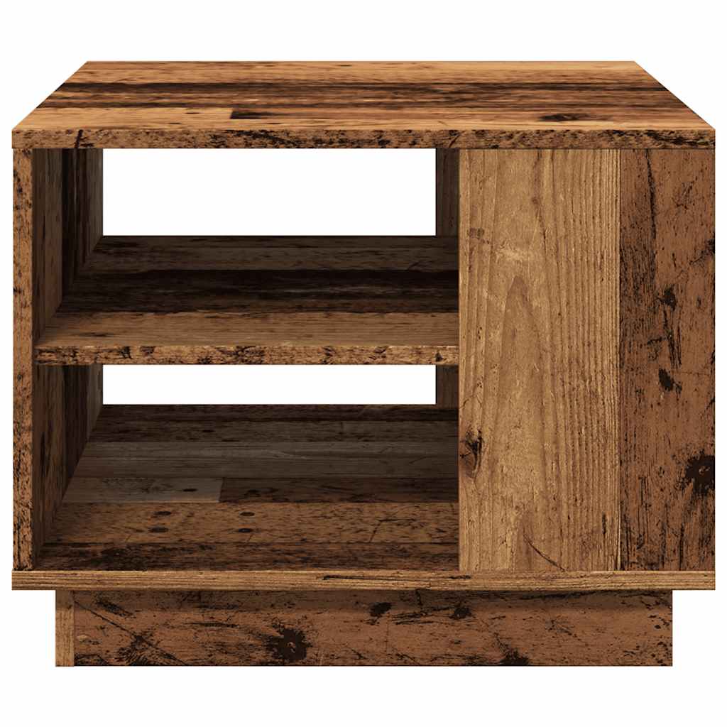 Salontafel 55x55x42 cm bewerkt hout oud houtkleurig is nu te koop bij PeponiXL, paradijselijk wonen!