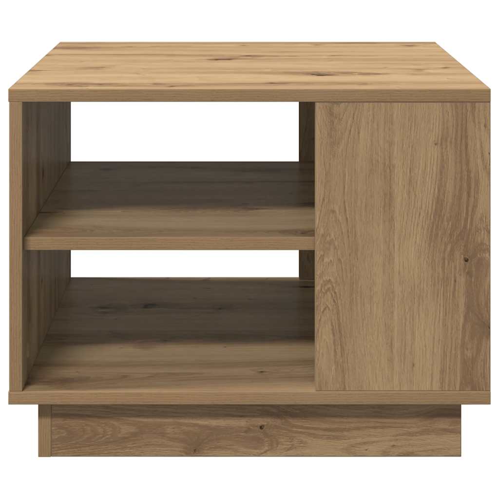 Salontafel 55x55x42 cm bewerkt hout artisanaal eikenkleurig is nu te koop bij PeponiXL, paradijselijk wonen!