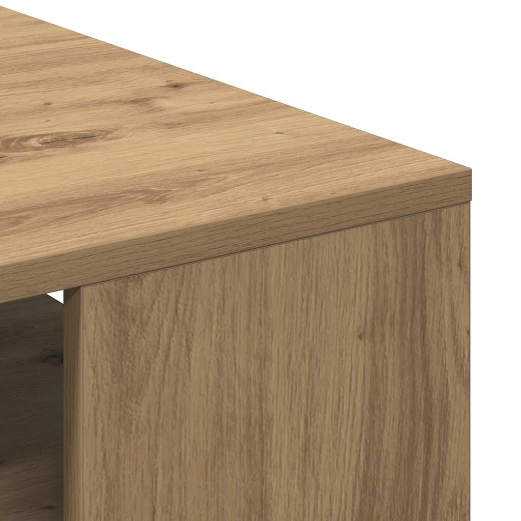 Salontafel 55x55x42 cm bewerkt hout artisanaal eikenkleurig is nu te koop bij PeponiXL, paradijselijk wonen!