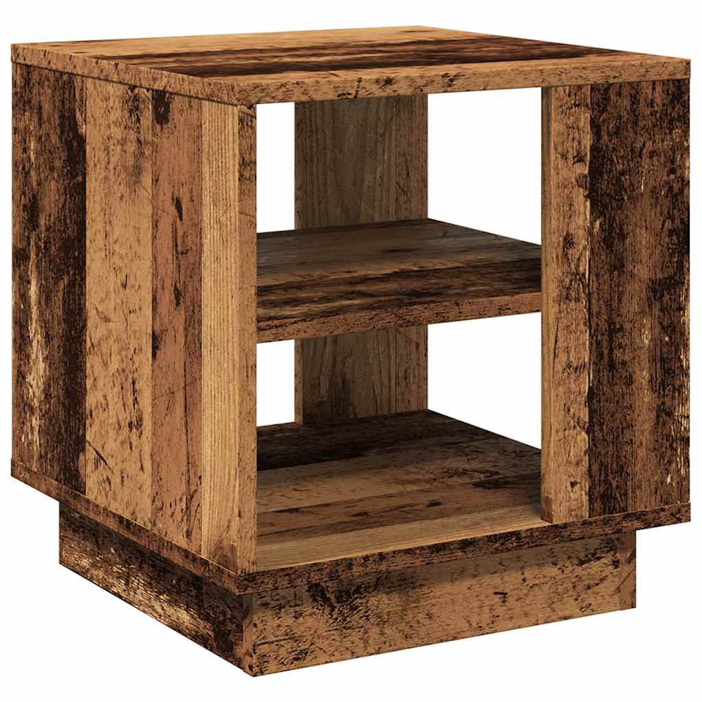 Salontafel 40x40x43 cm bewerkt hout oud houtkleurig is nu te koop bij PeponiXL, paradijselijk wonen!