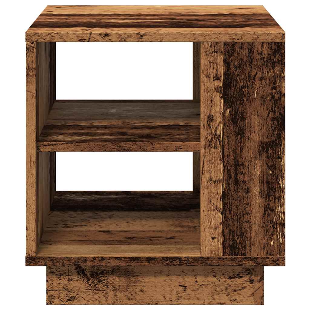Salontafel 40x40x43 cm bewerkt hout oud houtkleurig is nu te koop bij PeponiXL, paradijselijk wonen!