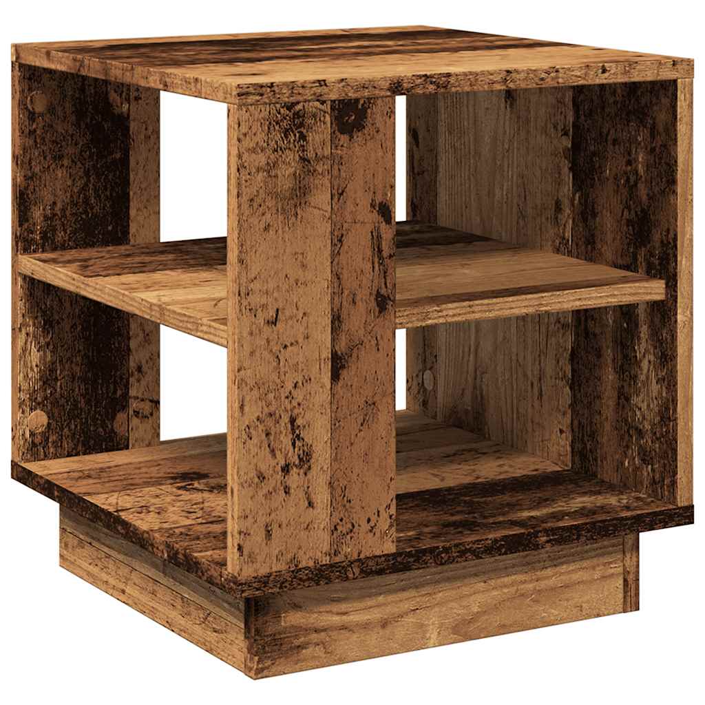 Salontafel 40x40x43 cm bewerkt hout oud houtkleurig is nu te koop bij PeponiXL, paradijselijk wonen!