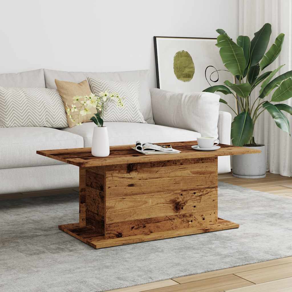 Salontafel 102x55,5x40 cm bewerkt hout oude houtkleurig is nu te koop bij PeponiXL, paradijselijk wonen!