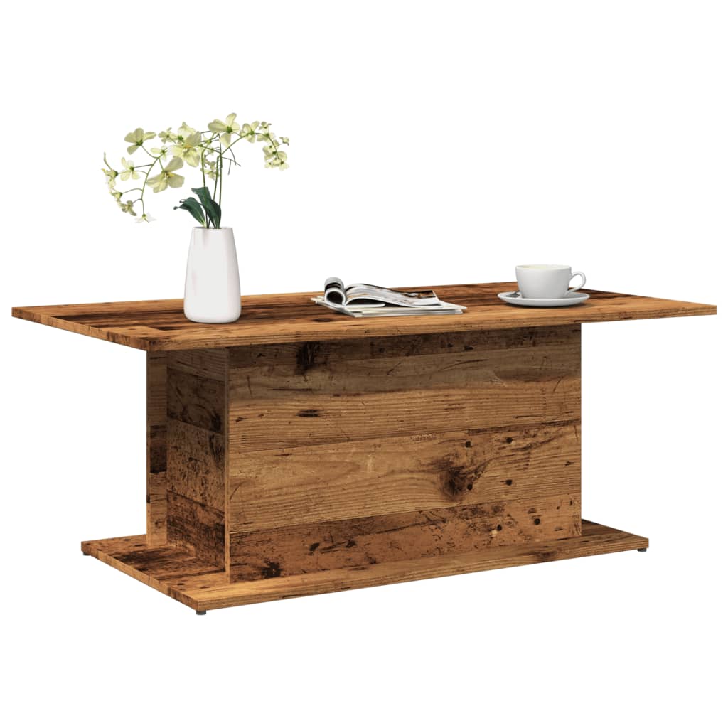 Salontafel 102x55,5x40 cm bewerkt hout oude houtkleurig is nu te koop bij PeponiXL, paradijselijk wonen!