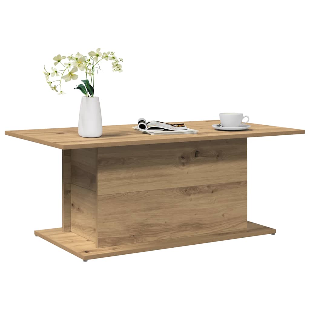 Salontafel 102x55,5x40 cm bewerkt hout artisanaal eikenkleur is nu te koop bij PeponiXL, paradijselijk wonen!