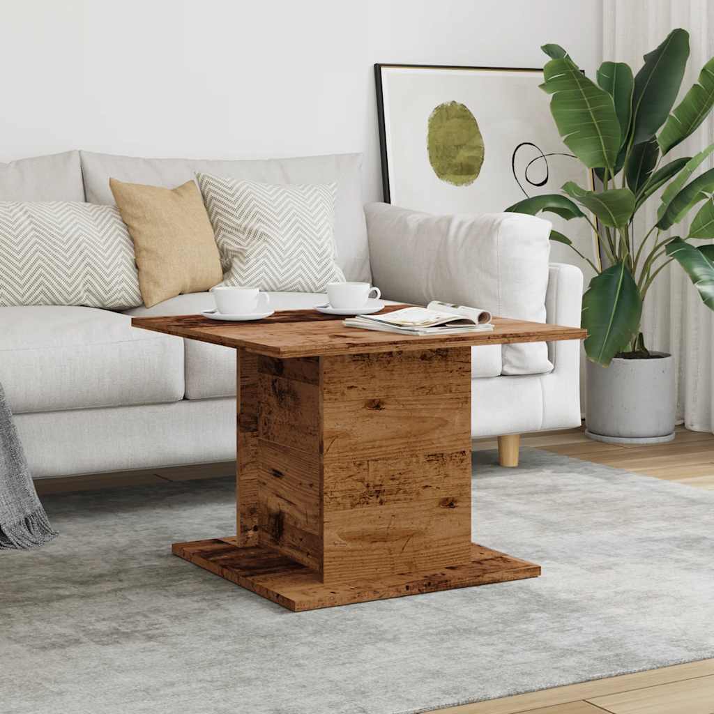 Salontafel 55,5x55,5x40 cm bewerkt hout oud houtkleurig is nu te koop bij PeponiXL, paradijselijk wonen!
