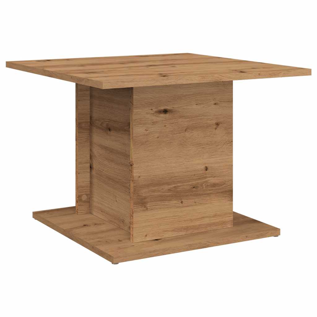 Salontafel 55,5x55,5x40 cm bewerkt hout artisanaal eikenkleur is nu te koop bij PeponiXL, paradijselijk wonen!
