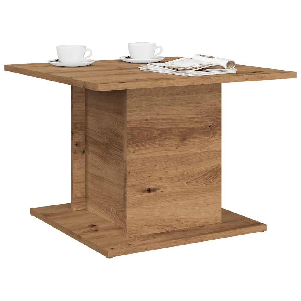 Salontafel 55,5x55,5x40 cm bewerkt hout artisanaal eikenkleur is nu te koop bij PeponiXL, paradijselijk wonen!