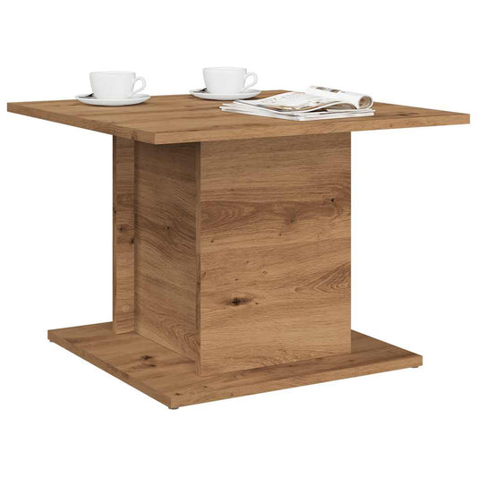 Salontafel 55,5x55,5x40 cm bewerkt hout artisanaal eikenkleur is nu te koop bij PeponiXL, paradijselijk wonen!