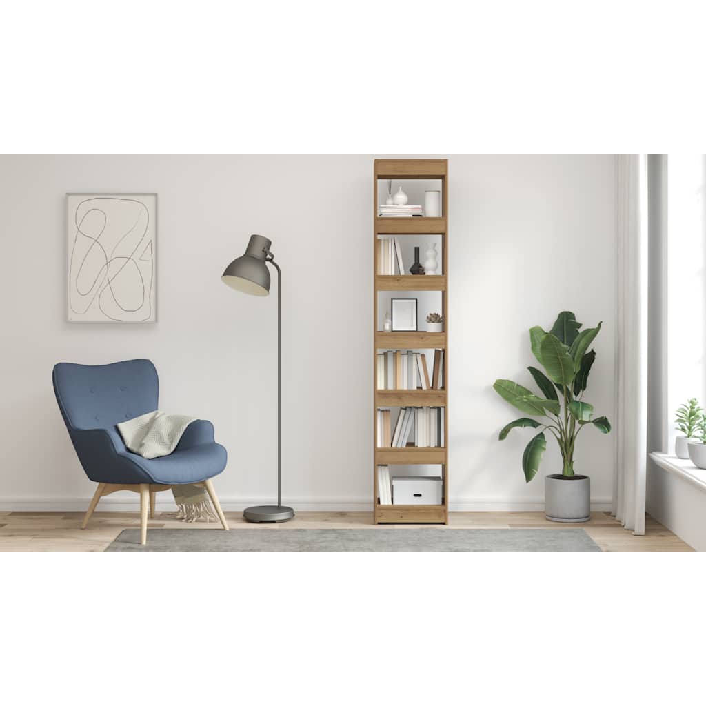 Boekenkast/kamerscherm 40x30x198 cm artisanaal eikenkleur is nu te koop bij PeponiXL, paradijselijk wonen!