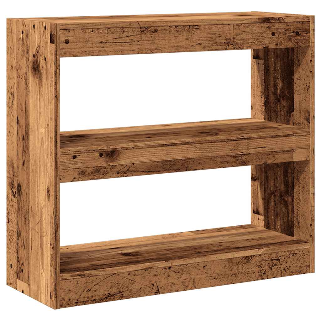 Boekenkast/kamerscherm 80x30x72 cm oud houtkleurig is nu te koop bij PeponiXL, paradijselijk wonen!