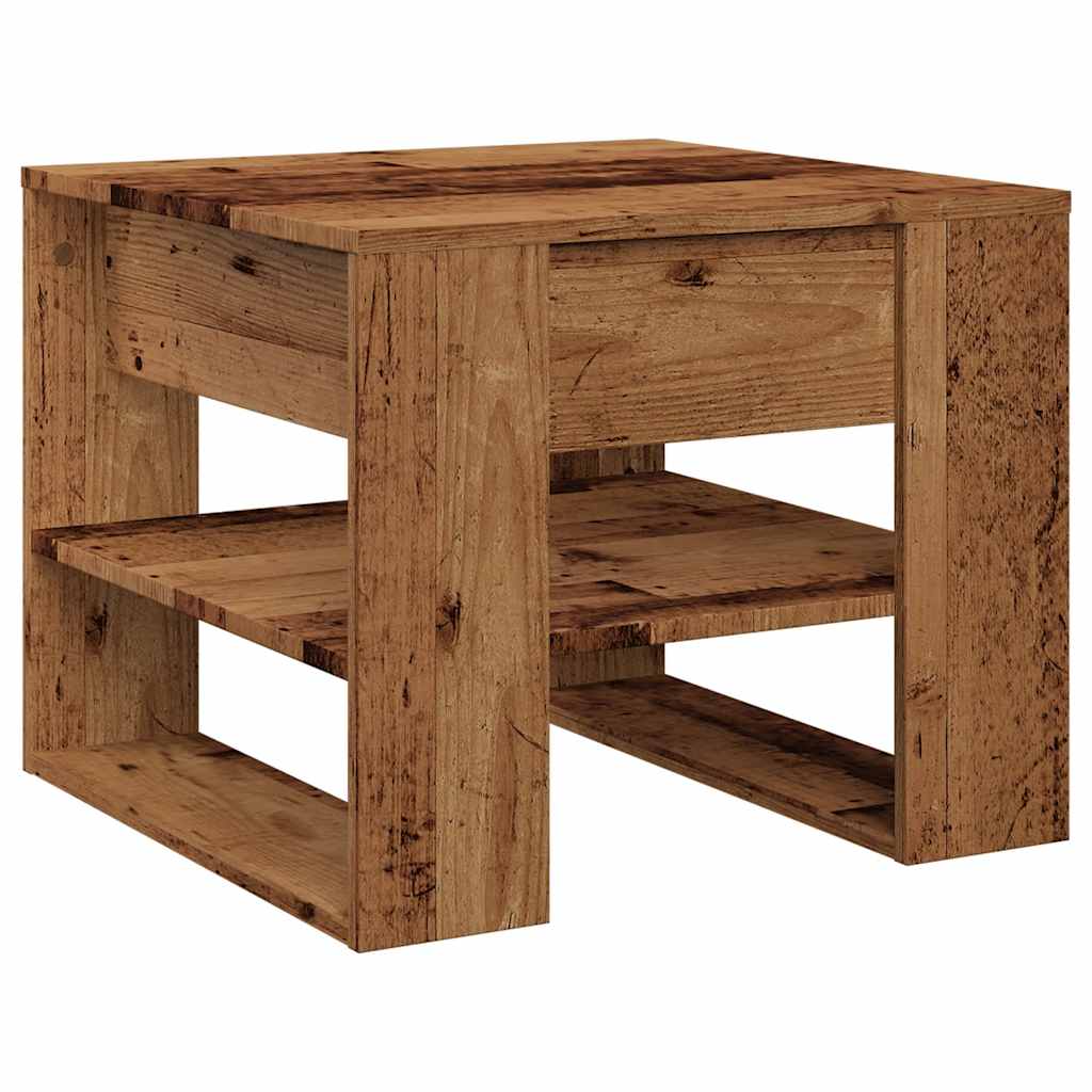 Salontafel 55,5x55x45 cm bewerkt hout oud houtkleurig is nu te koop bij PeponiXL, paradijselijk wonen!