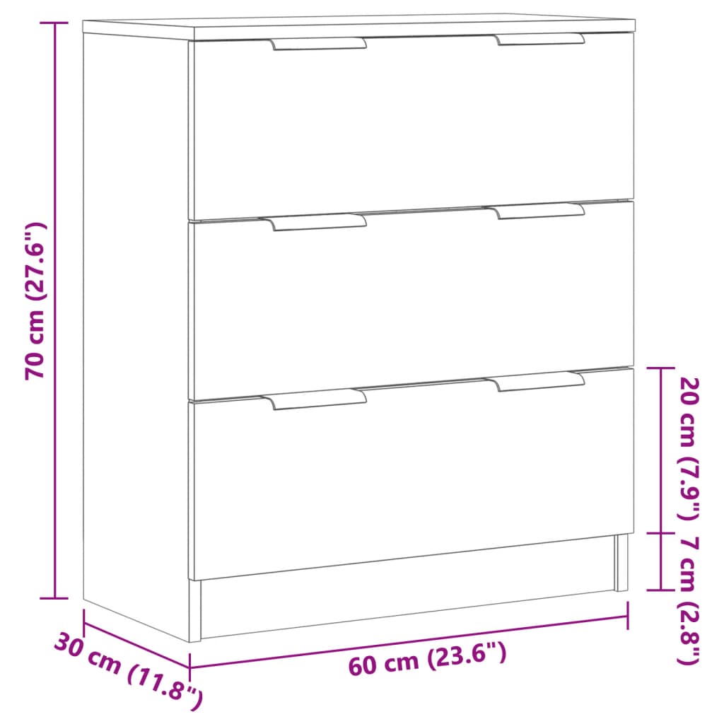 Dressoir 60x30x70 cm bewerkt hout oud houtkleurig is nu te koop bij PeponiXL, paradijselijk wonen!