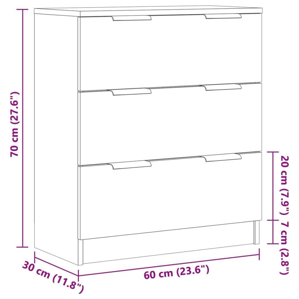 Dressoir 60x30x70 cm bewerkt hout artisan eikenkleurig is nu te koop bij PeponiXL, paradijselijk wonen!