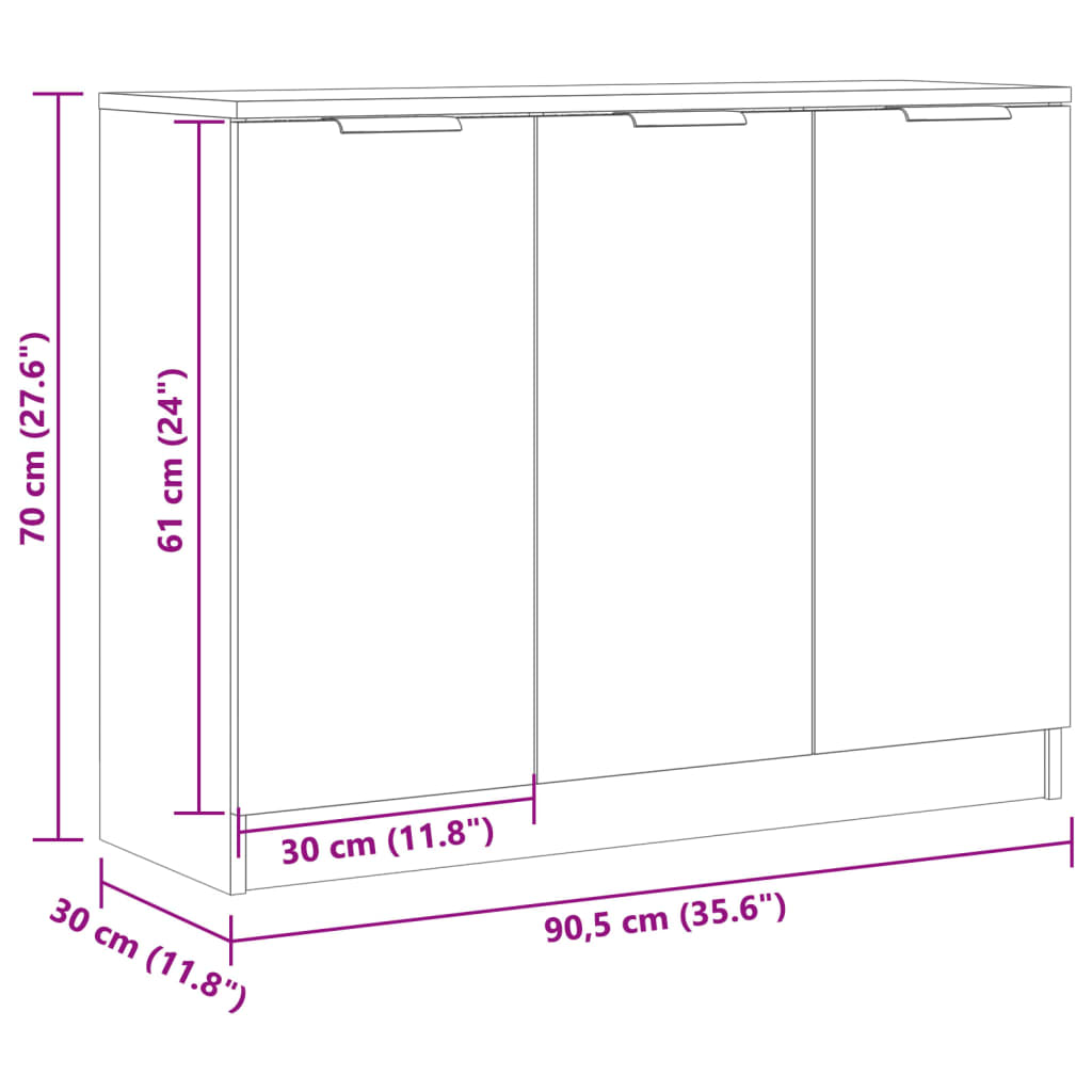 Dressoir 90,5x30x70 cm bewerkt hout oud houtkleurig is nu te koop bij PeponiXL, paradijselijk wonen!