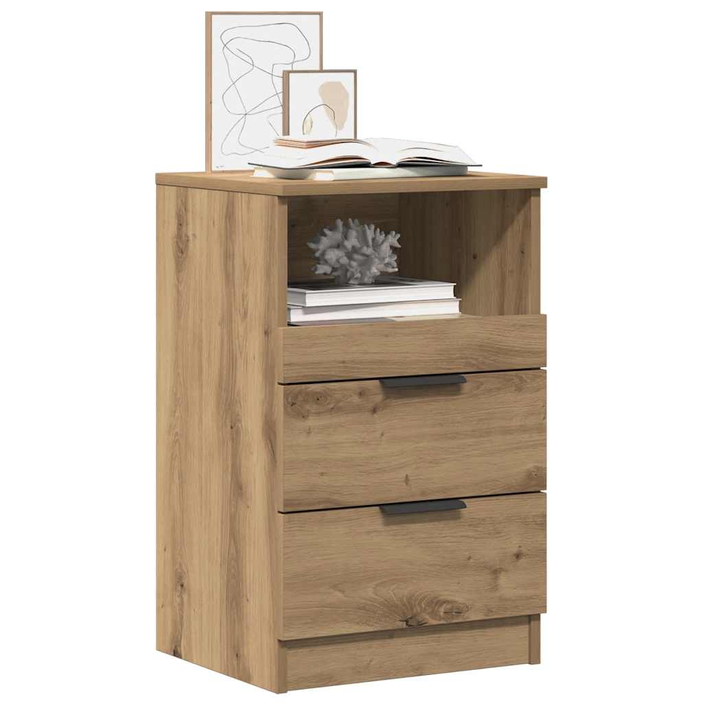 Nachtkastje 40x36x65 cm bewerkt hout artisanaal eikenkleurig is nu te koop bij PeponiXL, paradijselijk wonen!