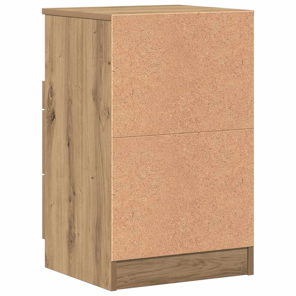 Nachtkastjes 2 st 40x36x65cm bewerkt hout artisanaal eikenkleur is nu te koop bij PeponiXL, paradijselijk wonen!