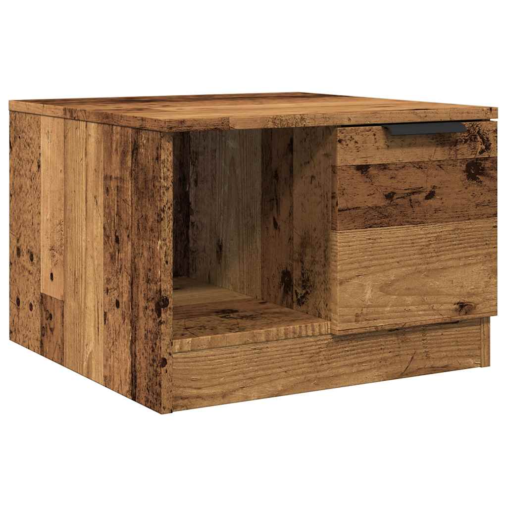 Salontafel 50x50x36 cm bewerkt hout oud houtkleurig is nu te koop bij PeponiXL, paradijselijk wonen!