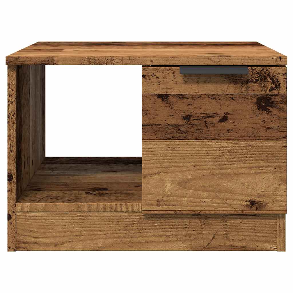 Salontafel 50x50x36 cm bewerkt hout oud houtkleurig is nu te koop bij PeponiXL, paradijselijk wonen!