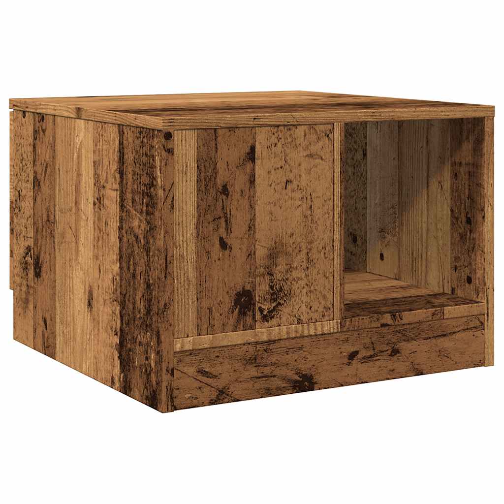 Salontafel 50x50x36 cm bewerkt hout oud houtkleurig is nu te koop bij PeponiXL, paradijselijk wonen!
