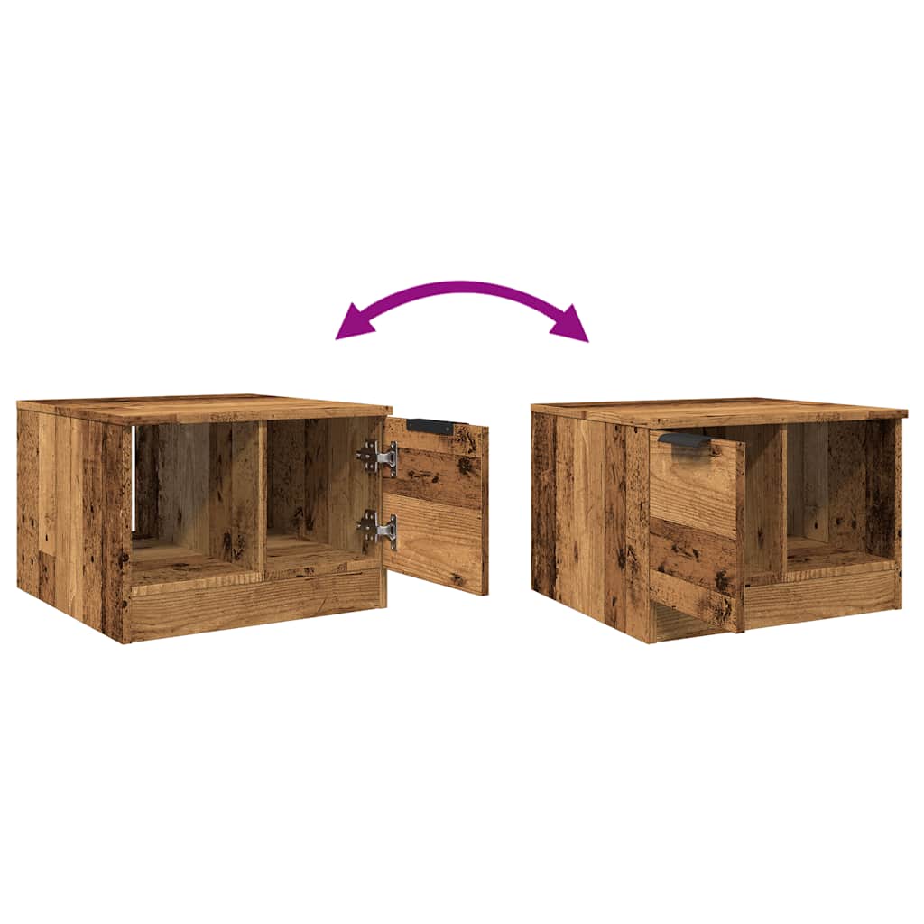 Salontafel 50x50x36 cm bewerkt hout oud houtkleurig is nu te koop bij PeponiXL, paradijselijk wonen!
