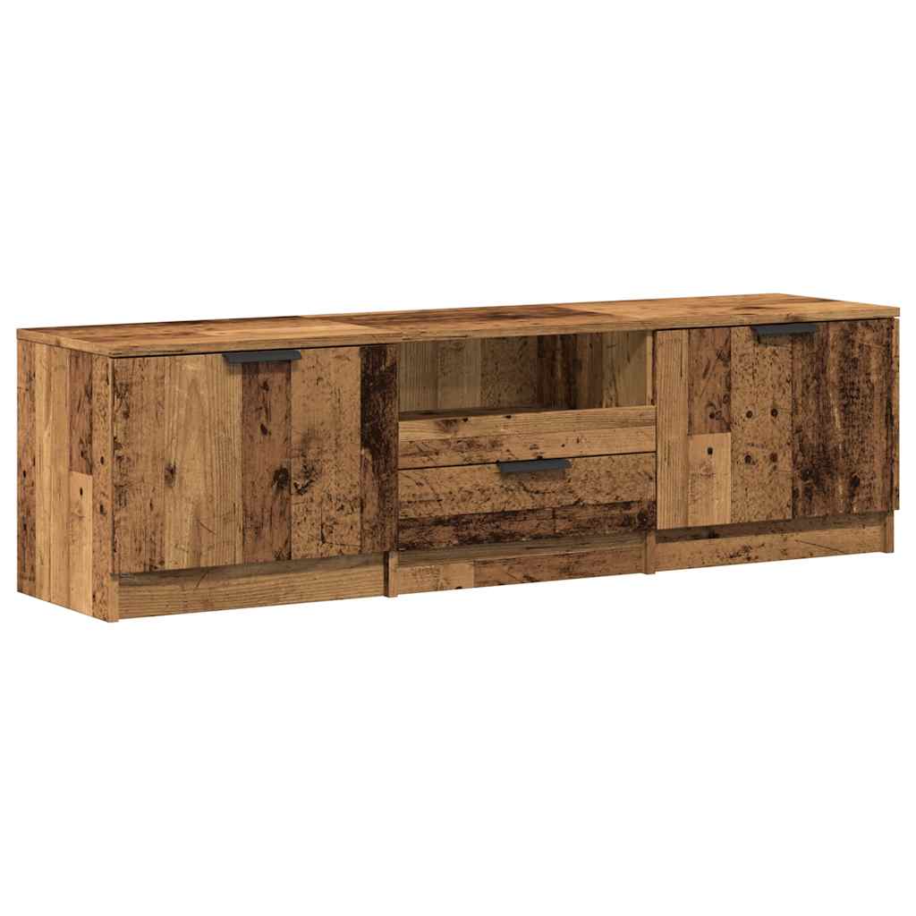 Tv-meubel 140x35x40 cm bewerkt hout oud houtkleurig is nu te koop bij PeponiXL, paradijselijk wonen!